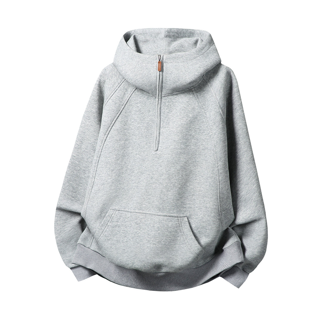Unisex-Kapuzenpullover mit Reißverschluss und Stehkragen