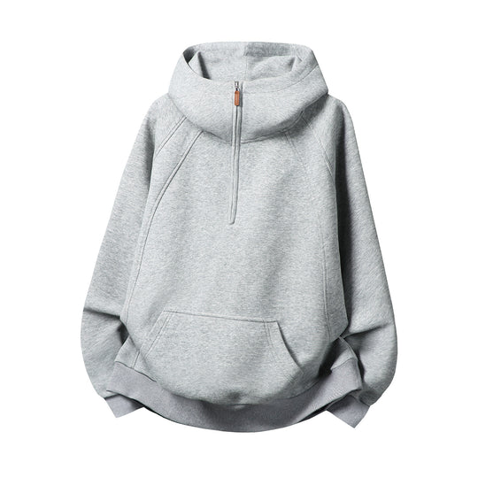 Unisex-Kapuzenpullover mit Reißverschluss und Stehkragen