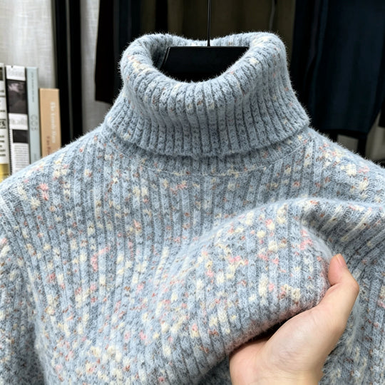 Herren-Rollkragenpullover mit Wollanteil und Futter