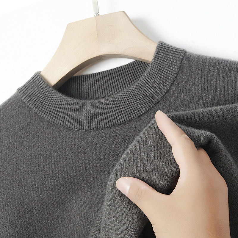 Herren-Kaschmirpullover, einfarbig, wärmend