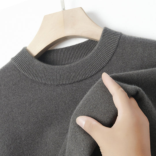 Herren-Kaschmirpullover, einfarbig, wärmend