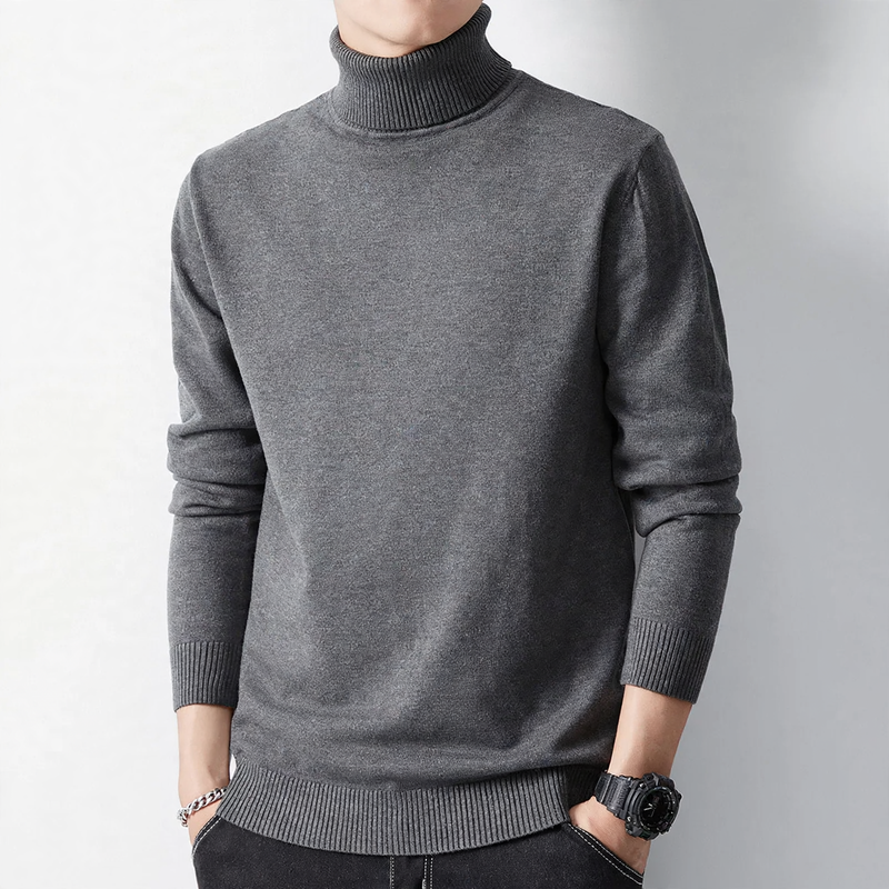 Herren-Pullover mit Rollkragen, gefüttert