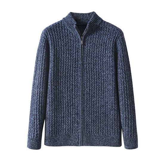 Gefütterte Strickjacke mit Reißverschluss für Herren
