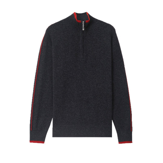 Damen-Polo-Strickpullover mit Reißverschluss