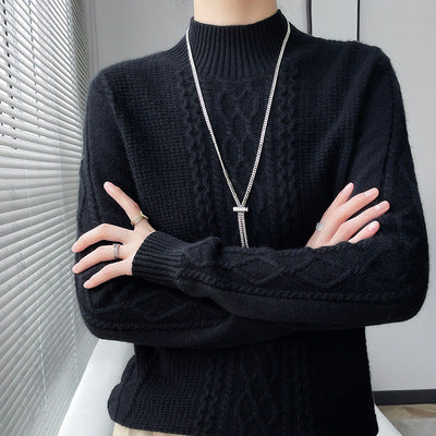 Damen-Strickpullover, Rundhalsausschnitt, wärmend