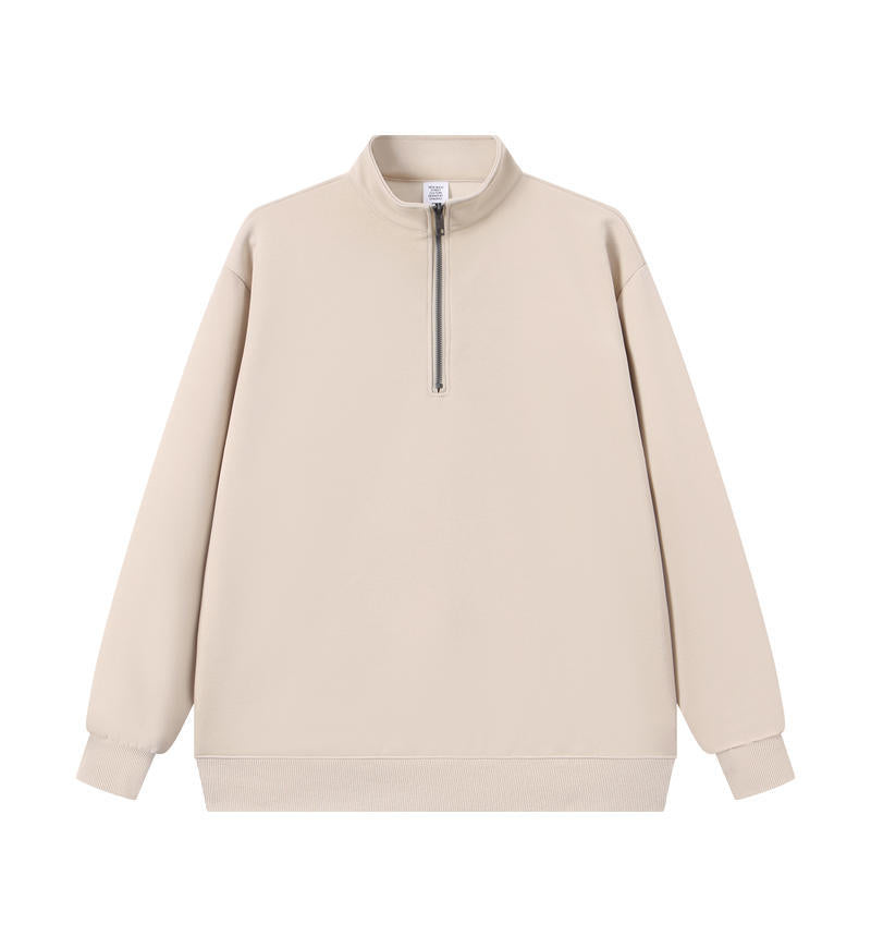 Unisex-Sweatshirt mit Stehkragen und Reißverschluss