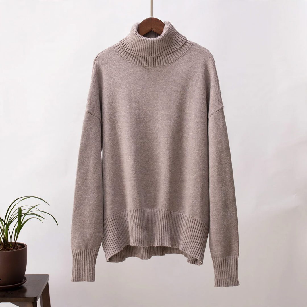 Eleganter, lockerer Damen-Rollkragenpullover