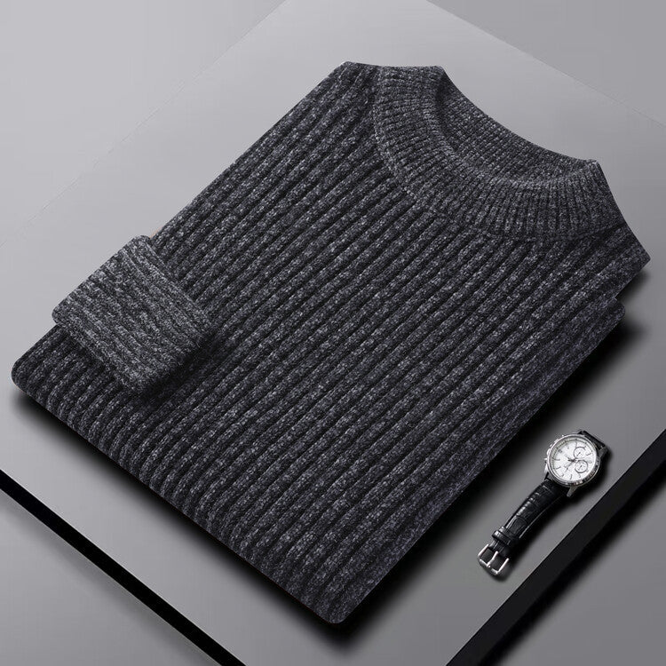 Herren-Chenille-Pullover mit hohem Kragen