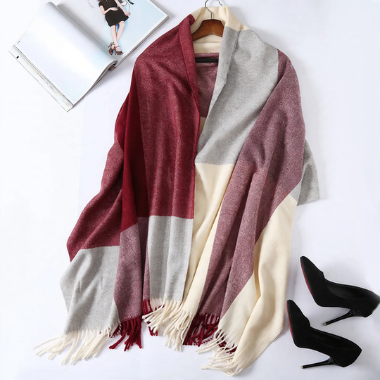 Langer Schal im Karomuster, warmes Winter-Accessoire