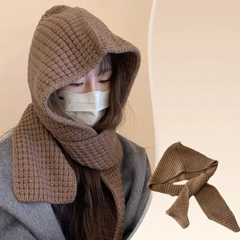 Kapuzen-Schal-Kombination, Strick-Set
