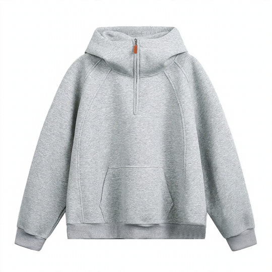 Unisex-Kapuzenpullover mit Reißverschluss und Stehkragen