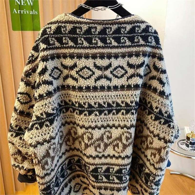 Wendbare Jacke mit Lammfell-Optik