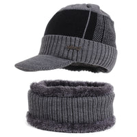 Mütze Halstuch Set Grau