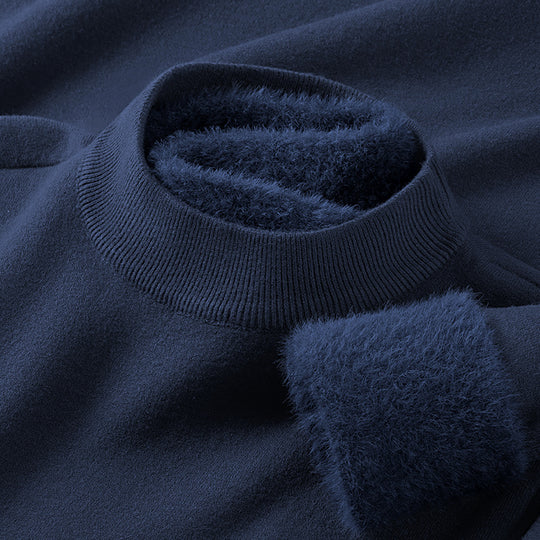 Herren-Pullover mit Stehkragen aus Modal-Wollmischung