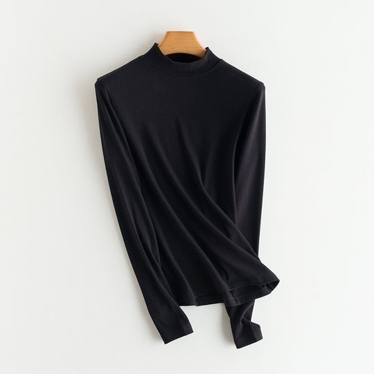 Damen-Strick-Unterziehshirt, Kaschmir-Mischgewebe, verschiedene Kragen