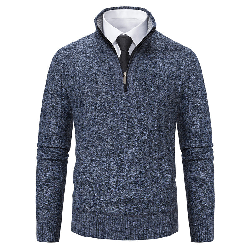 Herren-Strickpullover mit Reißverschluss und Futter