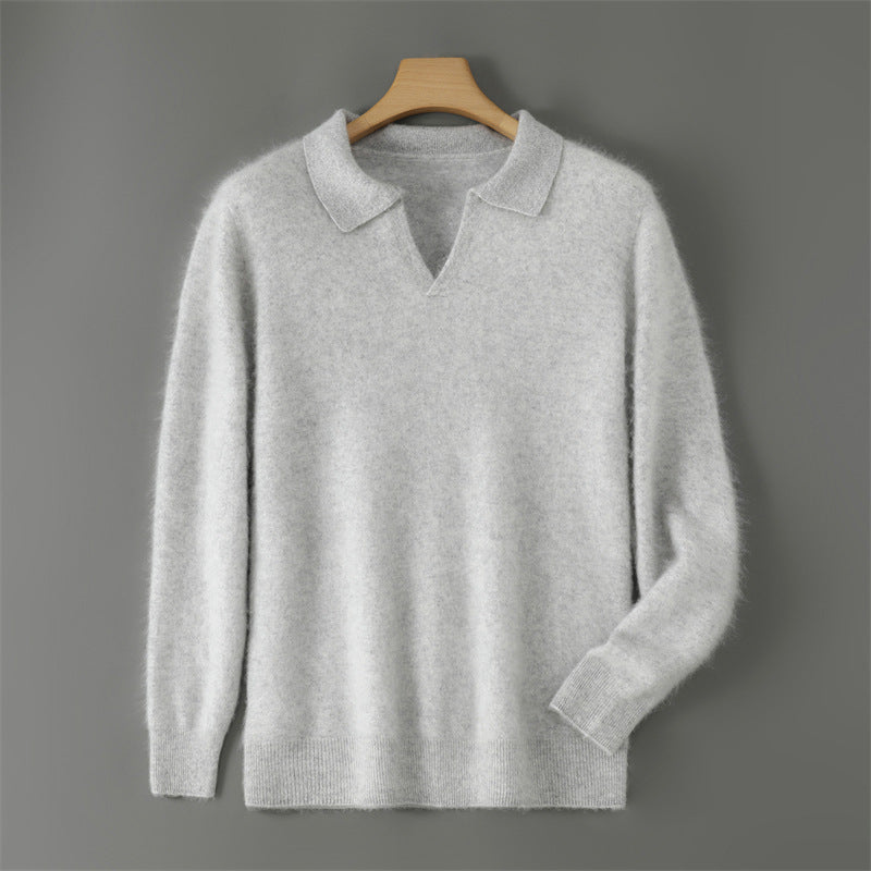 Herren-Wollpullover mit Kragen, Business-Casual