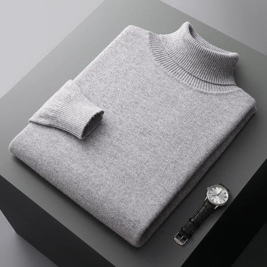 Herren-Wollpullover, Rollkragen, 100% Wolle