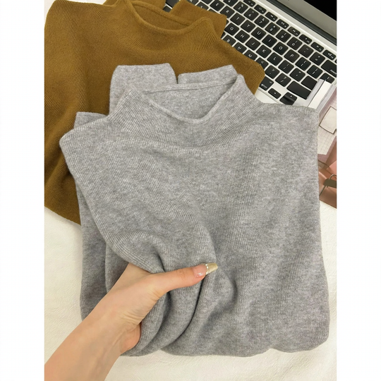 Damen-Strickpullover mit Stehkragen