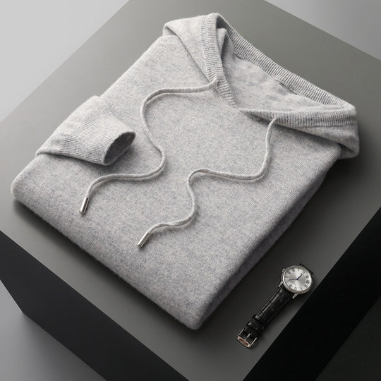 Herren-Kapuzenpullover aus Kaschmir-Wolle-Mix