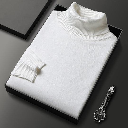 Herren-Rollkragenpullover, elastisch und körperbetont