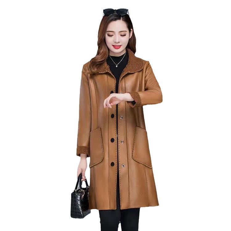 Damen-Mantel, Teddy-Fleece, mittellang, Winter