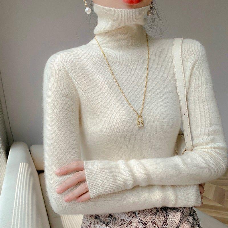 Eleganter Damen-Rollkragenpullover, schmal geschnitten