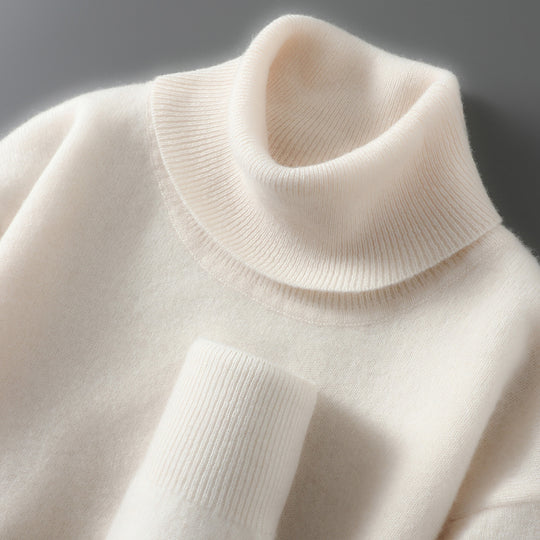 Herren-Wollpullover, 100% Wolle, Stehkragen, Business-Stil