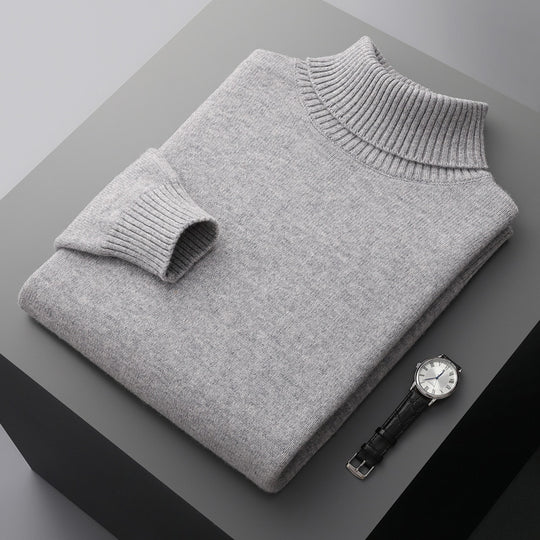 Herren-Wollpullover mit Rollkragen, 100% Wolle