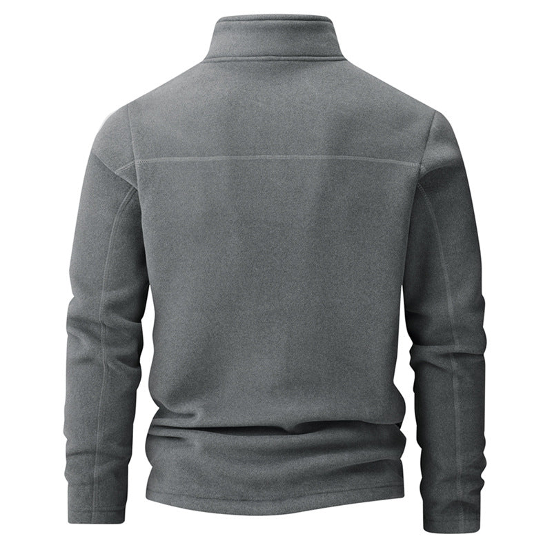 Fleece-Sweatshirt mit Stehkragen und Reißverschluss
