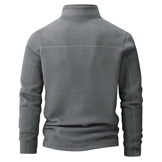 Fleece-Sweatshirt mit Stehkragen und Reißverschluss