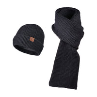 9605 Schwarz Mütze+Schal