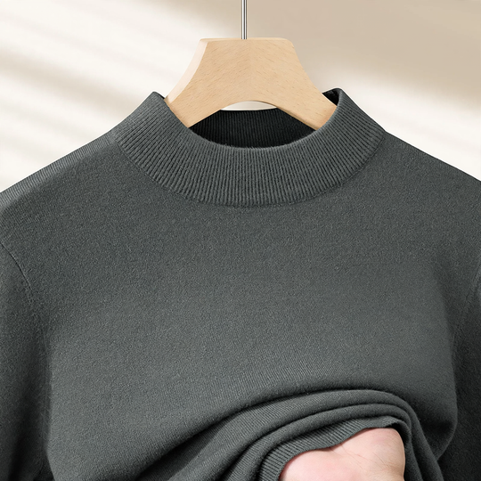 Herren-Woll-Modal-Pullover mit Stehkragen