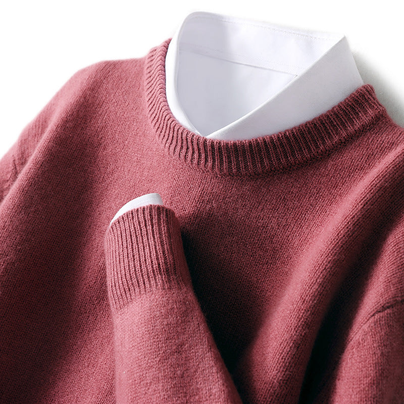 Herren-Wollpullover, Stehkragen, Business-Stil