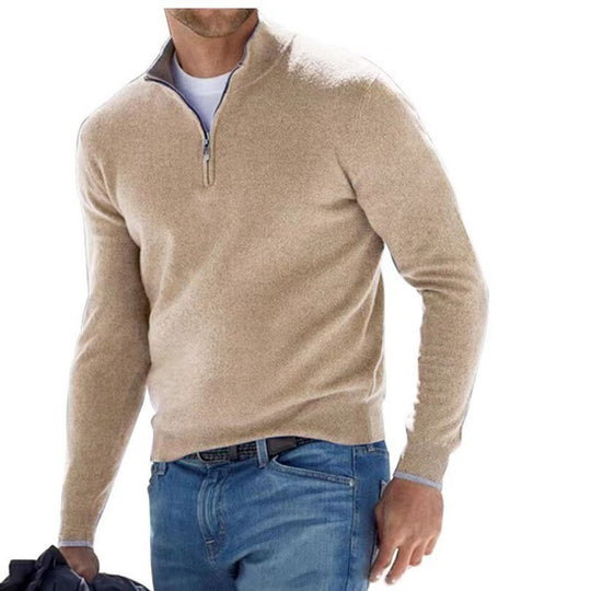 Herren-Langarm-Kaschmirpullover, schlichtes Design