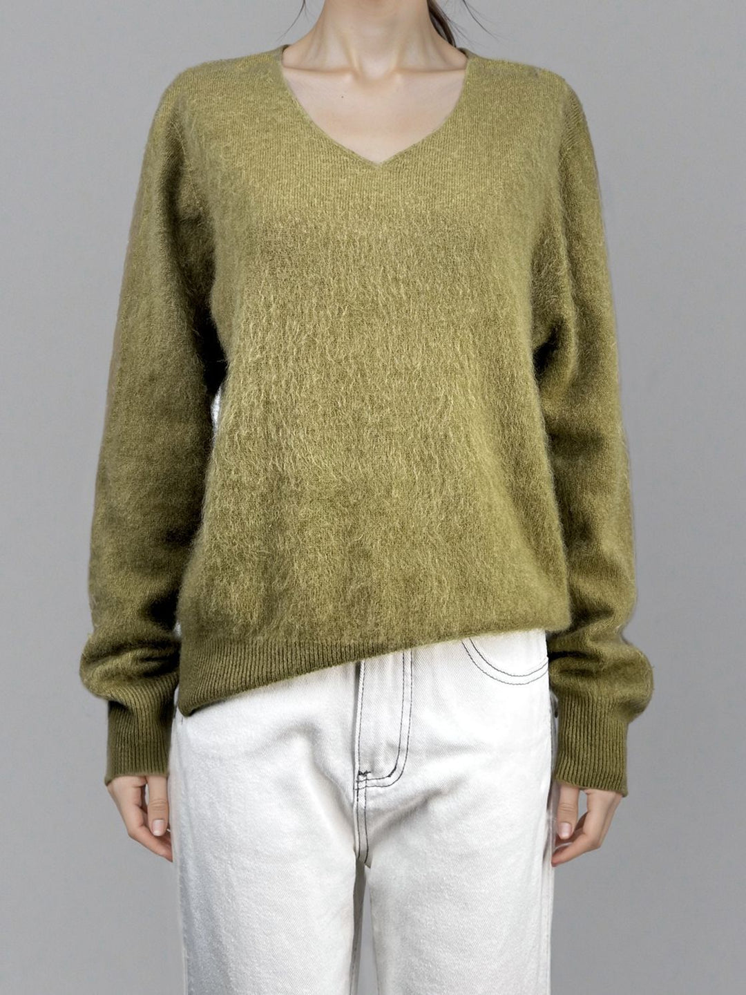 Damen-Wollpullover, Kaschmir-Mix, Rundhalsausschnitt