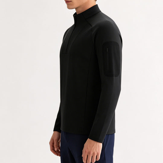 Funktions-Sportshirt mit halbem Reißverschluss