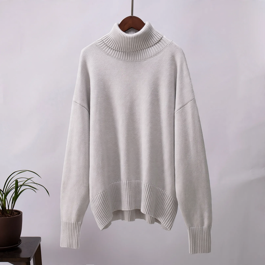 Eleganter, lockerer Damen-Rollkragenpullover