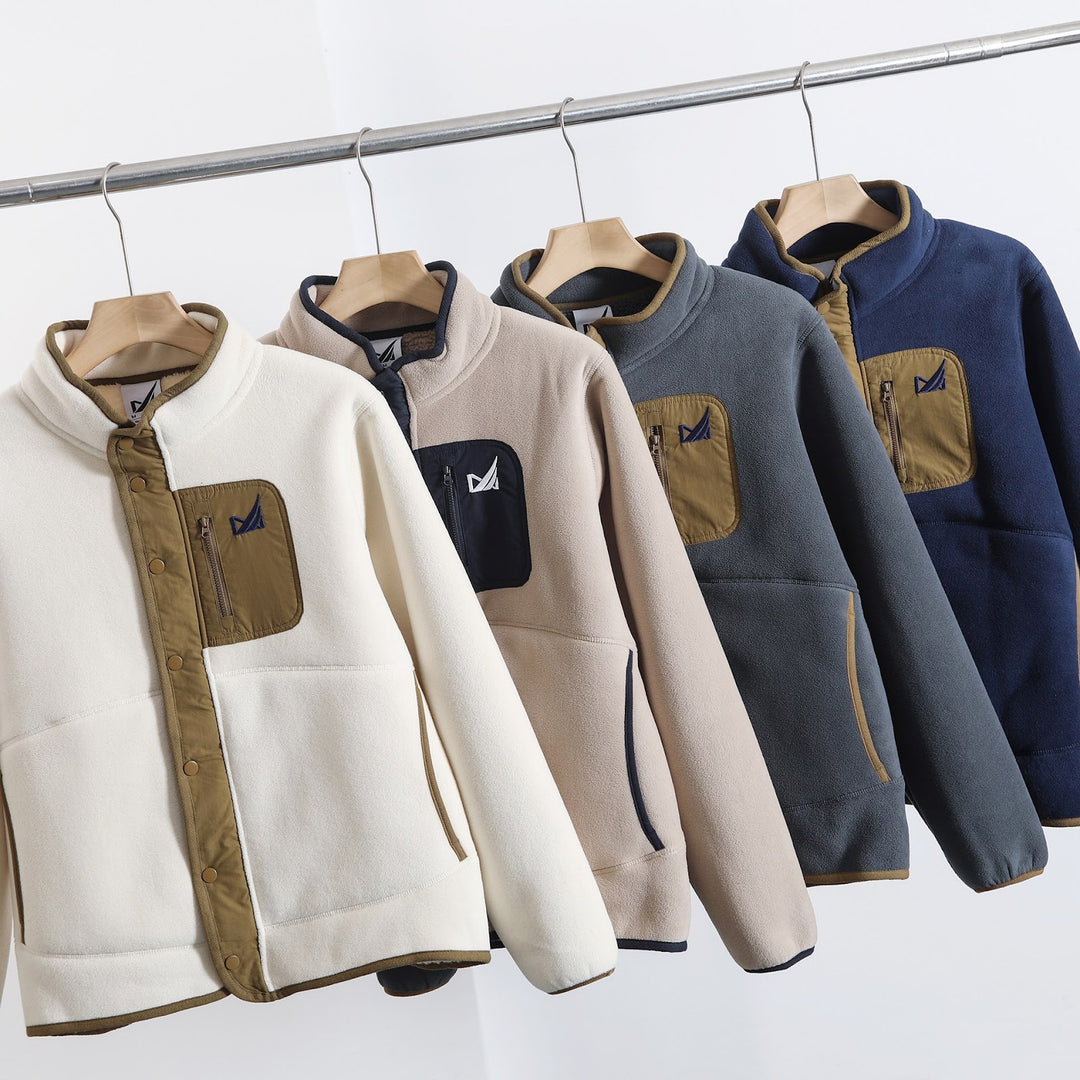 Unisex Teddyfleece-Jacke mit Stehkragen