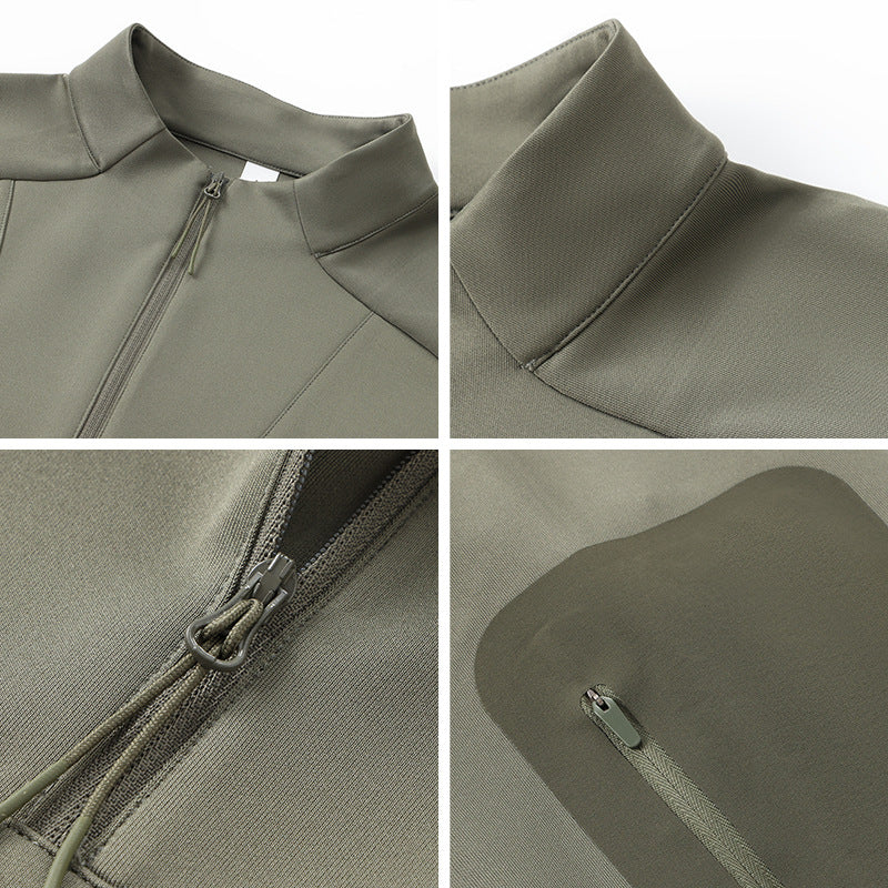 Funktions-Sportshirt mit halbem Reißverschluss