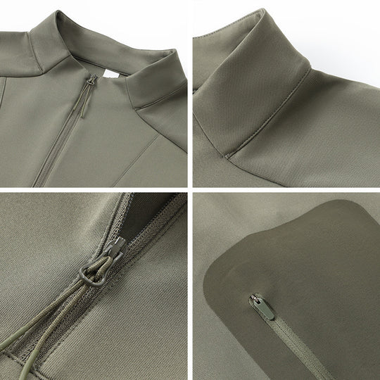Funktions-Sportshirt mit halbem Reißverschluss