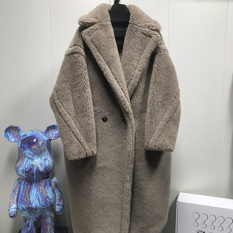 Teddy-Mantel, mittellang, für Damen