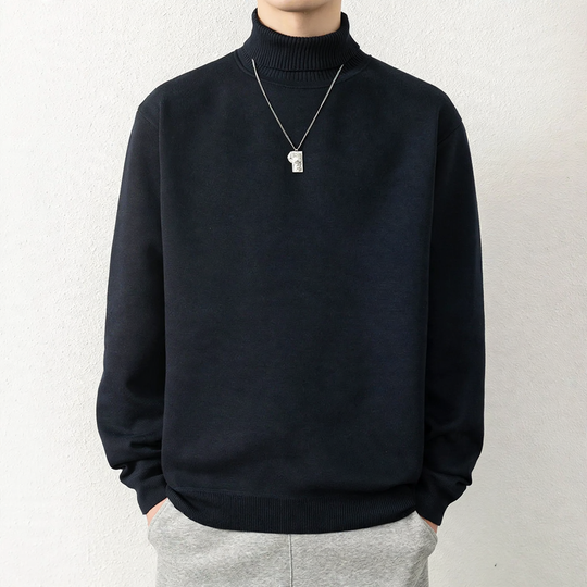 Herren-Rollkragenpullover, gefüttert, Winter