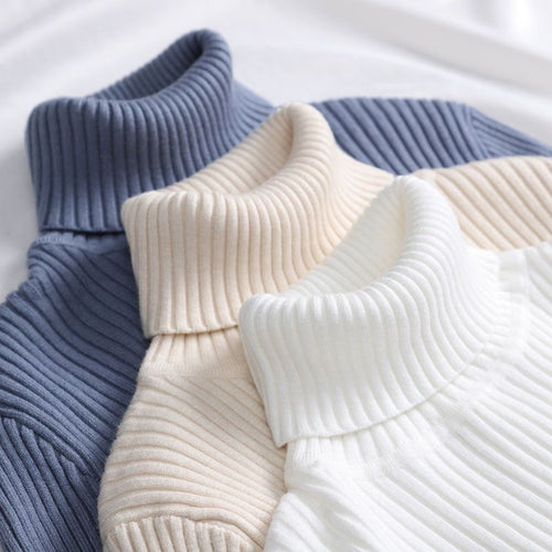 Damen-Strickpullover mit Rollkragen, körpernah