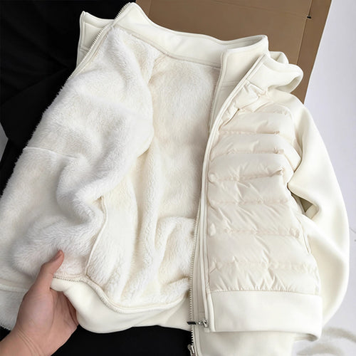 Gefütterte Fleece-Strickjacke mit Stehkragen für Damen