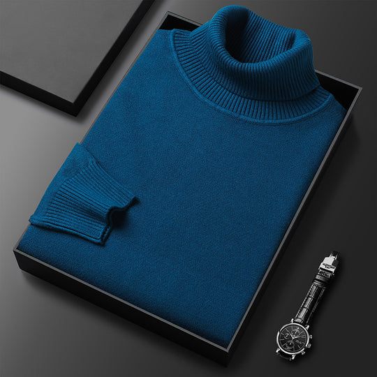 Warmer Herren-Rollkragenpullover, gestrickt