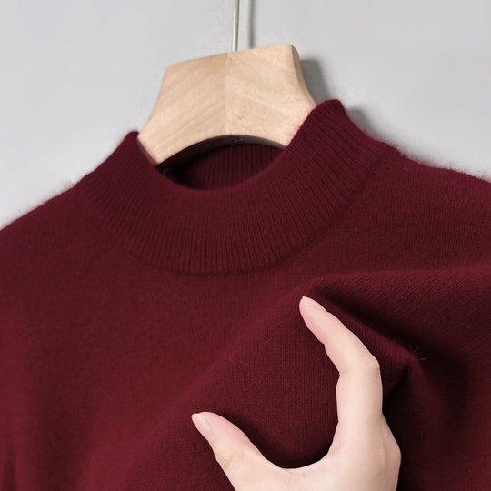 Herren-Pullover mit Stehkragen, aus Wolle