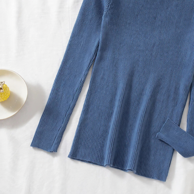 Damen-Strickpullover mit Stehkragen, dünn
