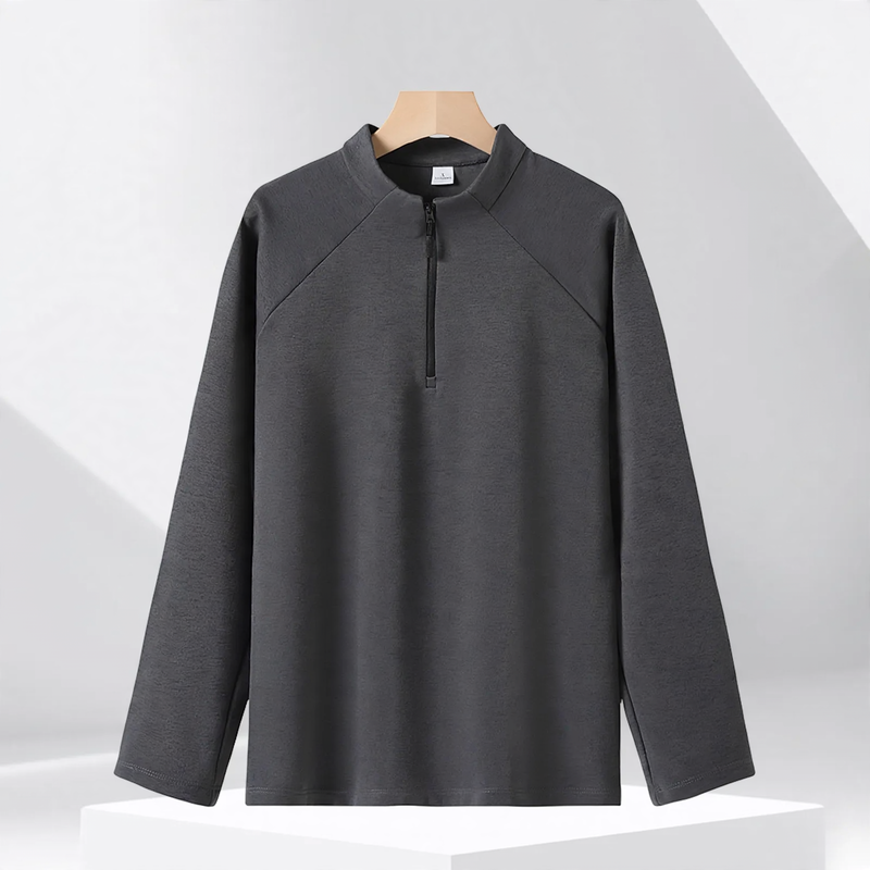 Halbreißverschluss-Sweatshirt mit Stehkragen, 320g