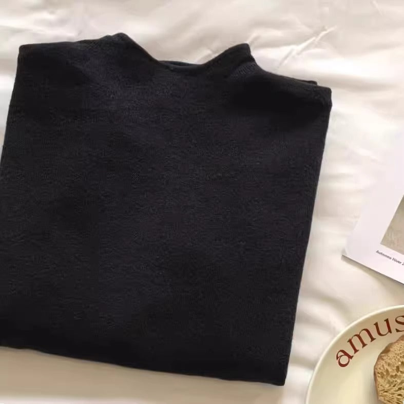 Damen-Strickpullover mit Stehkragen, vielseitiges Basic